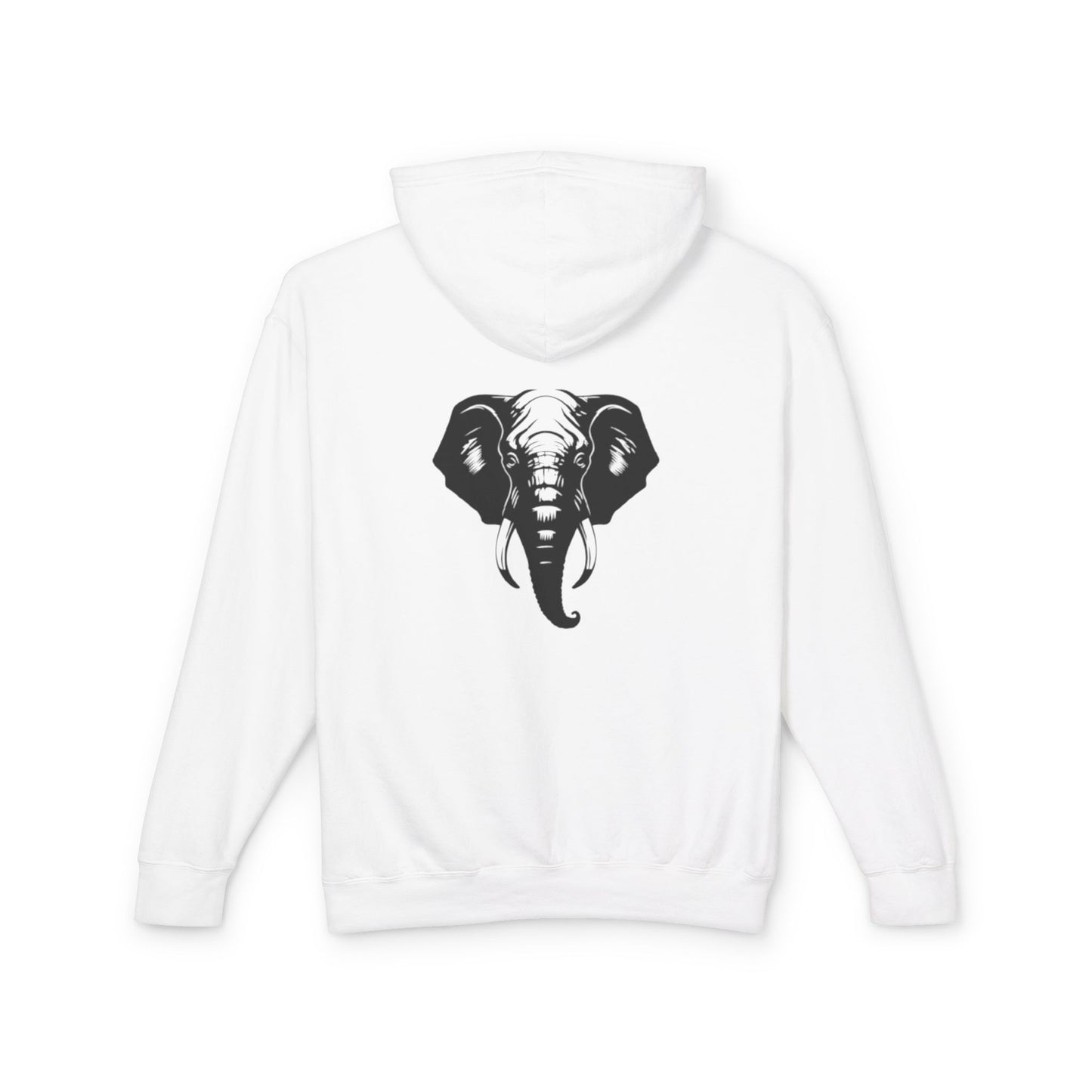 Elephant Head Graphic Hoodie – Minimalist Wildlife Pullover